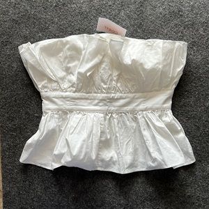 White Zippered Tube Top